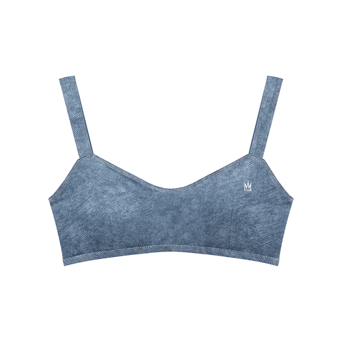 Faux-Denim Sports Bra