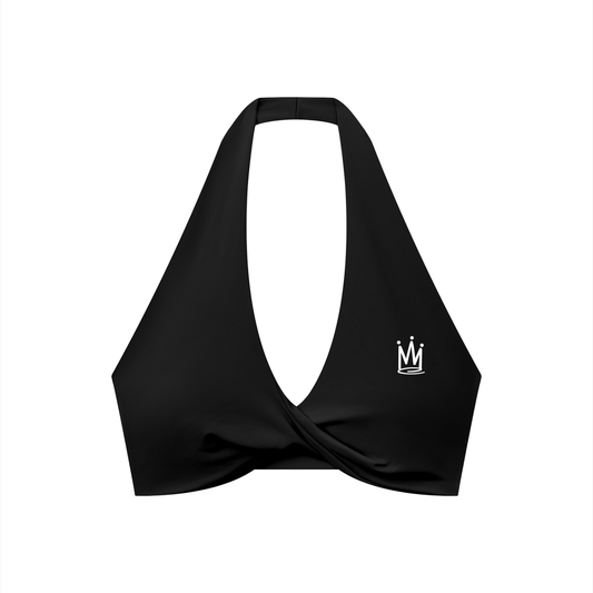 Pleated Halter Sports Bra