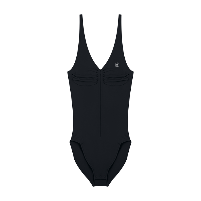 Full-Zip Ruched Bodysuit