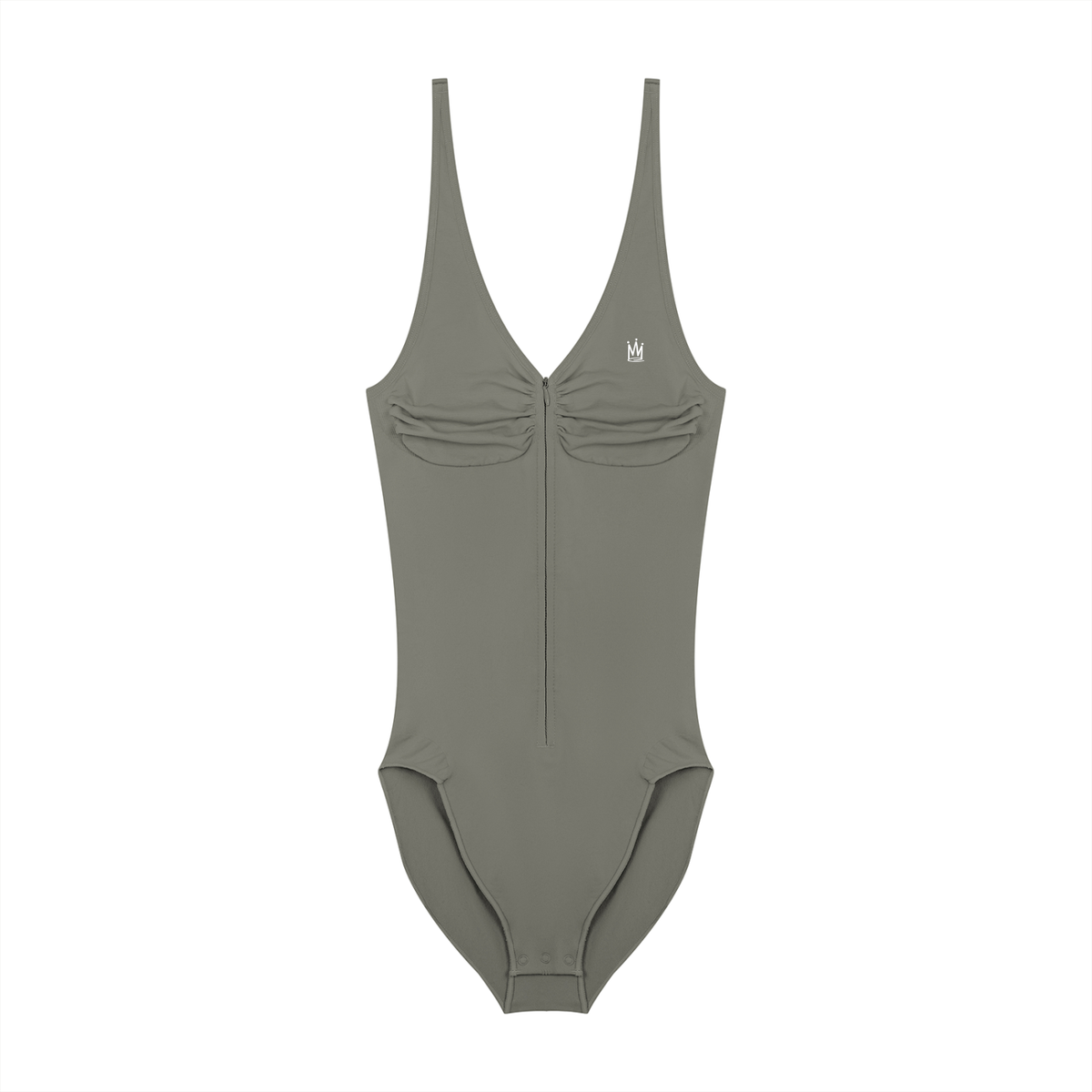 Full-Zip Ruched Bodysuit