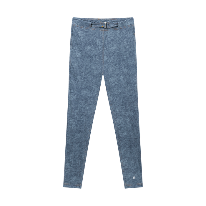 Faux-Denim Zip Legging